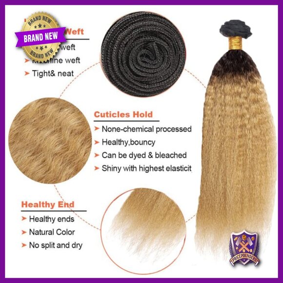 Human Hair Extensions 3 Bundles Kinky Straight 24 26 28 Inch 150g